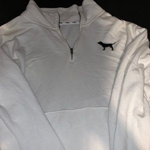 VS PINK white quarter zip
